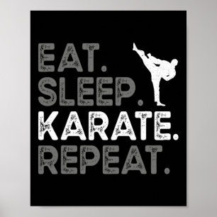Póster Come Dormir Karate Repetir Divertido Diseño De Kar