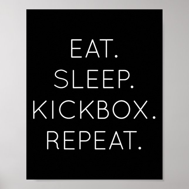 Póster Come Dormir Kickbox Repetir - Divertido Boxeador d (Frente)