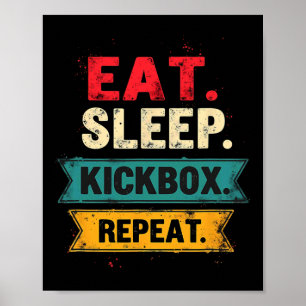 Póster Come Dormir Kickbox Repetir Kickboxing Mma Boxeado