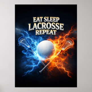 Póster Come Dormir Lacrosse Fuego
