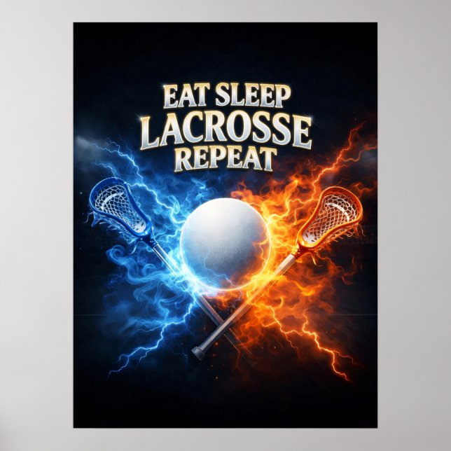 Póster Come Dormir Lacrosse Fuego (Frente)