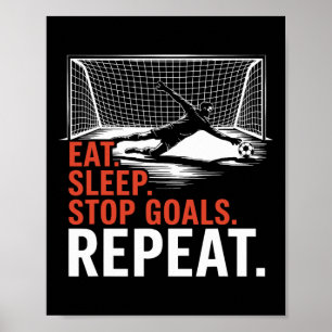 Póster Come Dormir Parar Meta Repetir, Entrenar Equipo Y