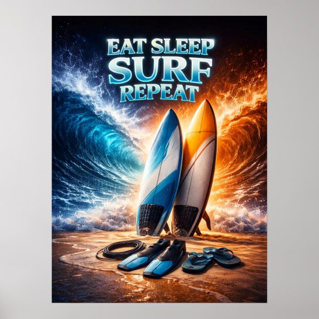 Póster Come Dormir Surf Retro (Frente)