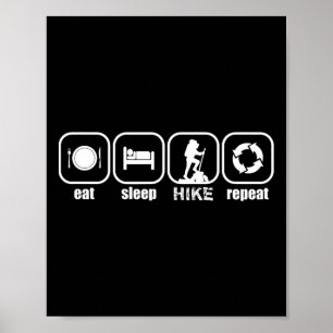 Póster Come, Duerme, Camina, Repite - Divertido Caminar, 