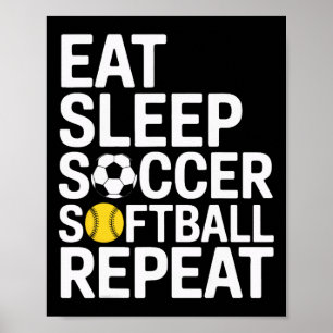 Póster Come Fútbol Duerme Suavemente Repite Jugadores de 