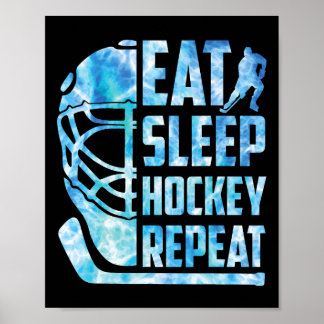 Póster Come Hockey Duerme Repetir Divertido Adulto Entren