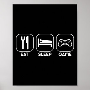 Póster Come Juega Duerme Camiseta De Regalo De Videojuego