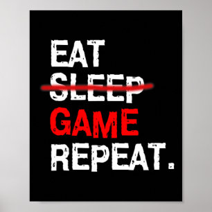 Póster Come Juega Duerme Repite Tablero Pc Video Jugador