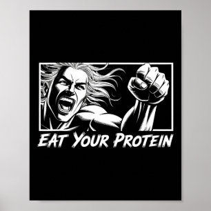 Póster Come Proteínas Anime Gimnasio Manga Culturismo Fit