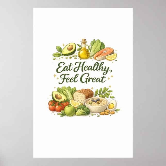 Póster Come Sano Siente Genial – Estilo de Vida de Nutric (Frente)