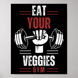 Póster Come Veggies Gimnasio de Entrenamiento de Fitness