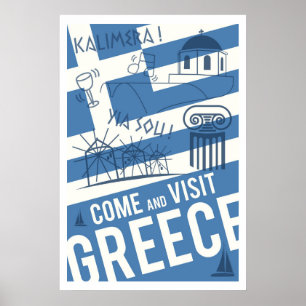 Póster Come Visit Greece