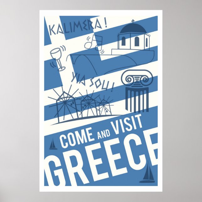 Póster Come Visit Greece (Frente)