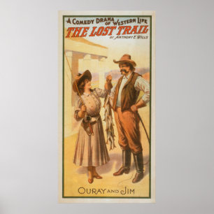 Póster Comedia callejera perdida - Mujer pescando occiden