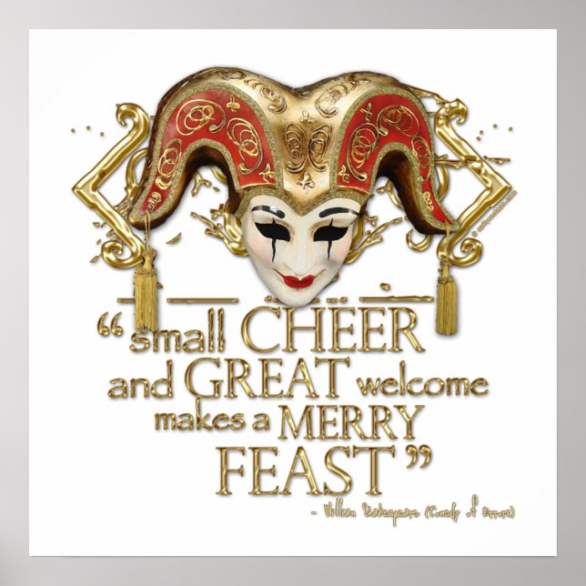 Póster Comedia De Errores Feast Quote (Versión Dorada) (Frente)