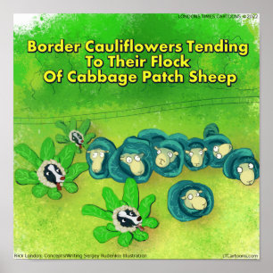 Póster Comedia de Flores Rick London Funny Border Collie