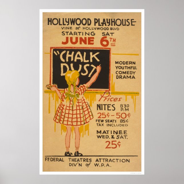 Póster Comedia juvenil de Hollywood 1936 WPA (Frente)