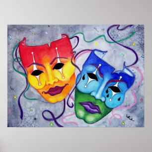 Póster Comedia y tragedia