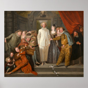 Póster Comediantes italianos - Bella Artes de Antoine Wat