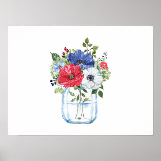 Póster Comedor floral colorido en una barra de vidrio