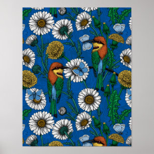 Póster Comedores de abejas con azul