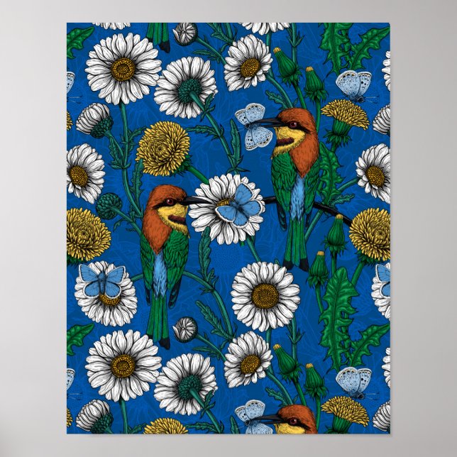 Póster Comedores de abejas con azul (Frente)