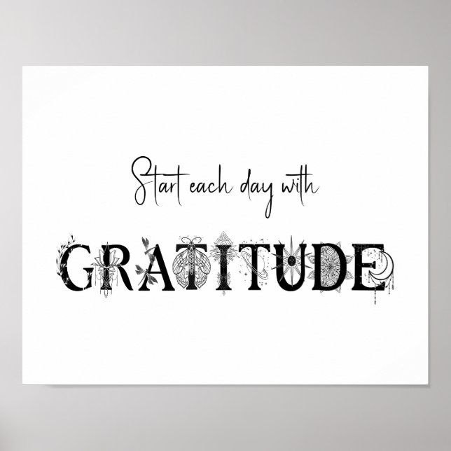 Póster Comenzar cada día con gratitud espiritual de la lu (Frente)