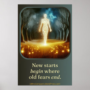 Póster Comenzar de nuevo, brillar más