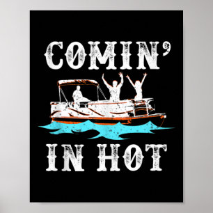 Póster Comenzar En Un Caliente Y Gracioso Pontoon Boat Ri