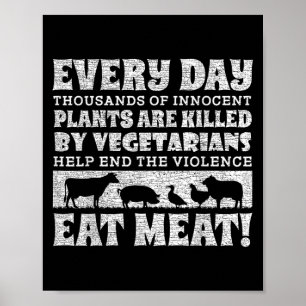 Póster Comer animales es un plan raro para el Día Mundial