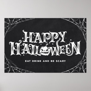 Póster Comer, beber y tener miedo Halloween