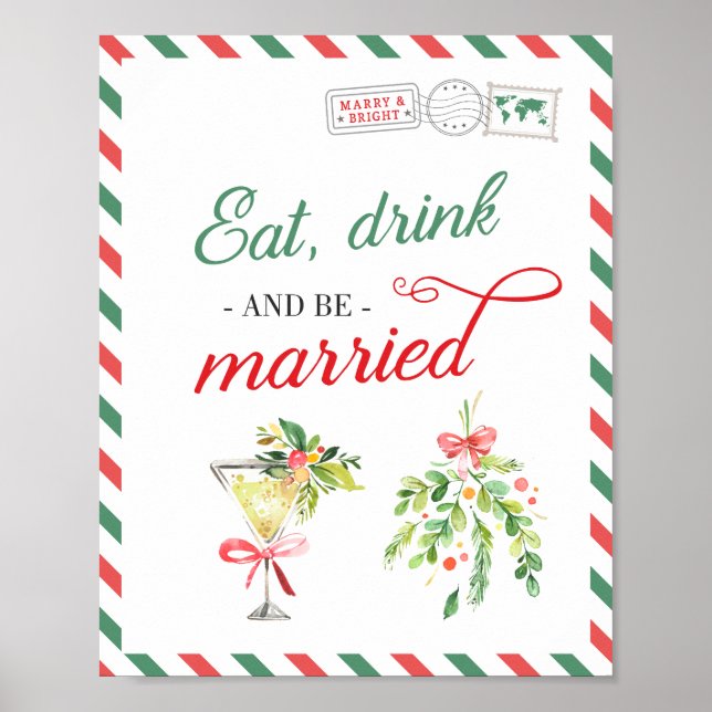 Póster Comer Bebida Ser Navidades Casados Compromiso Boda (Frente)