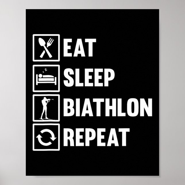 Póster Comer Biatlón De Sueño Con Motif De Repetición Par (Frente)