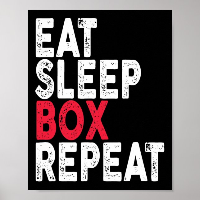 Póster Comer caja de suspensión repetida caja de boxeo (Frente)