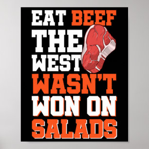 Póster Comer carne El Oeste no ganó en ensaladas