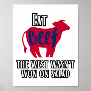 Póster Comer carne El Oeste no ganó en una ensalada