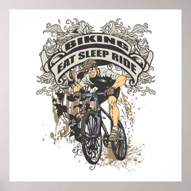 Póster Comer, dormir, andar en bicicleta (Frente)