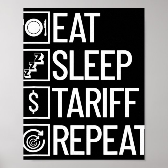 Póster Comer Dormir Arancel Repetir Divertido Trump Aranc (Frente)