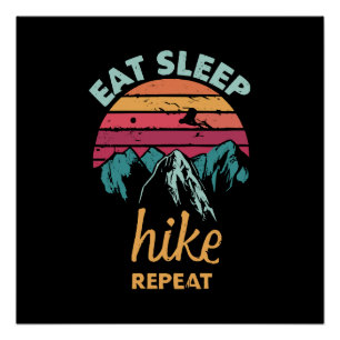 Póster Comer, Dormir, Caminar, Repetir