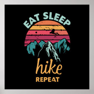 Póster Comer, Dormir, Caminar, Repetir