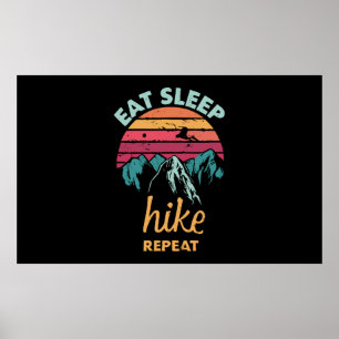 Póster Comer, Dormir, Caminar, Repetir
