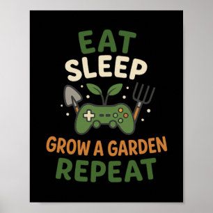 Póster Comer Dormir Crecer Un Jardín Repetir Tee Casual N