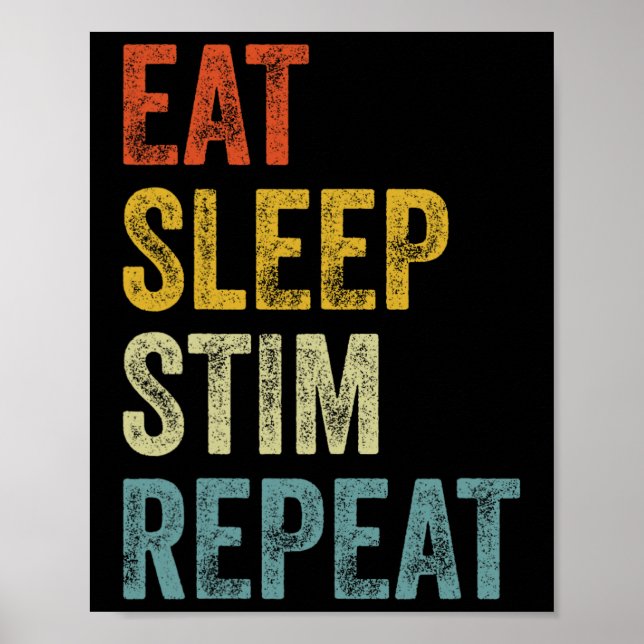 Póster Comer Dormir Estim Repertir Divertido Conciencia d (Frente)
