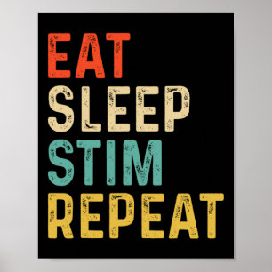 Póster Comer Dormir Estimular Repetir Conciencia del Auti