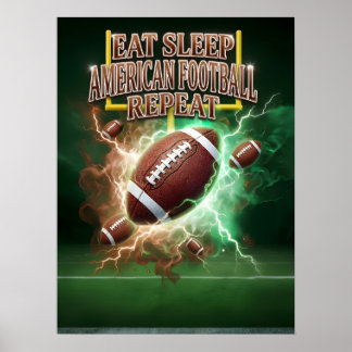 Póster Comer Dormir Fútbol Llama