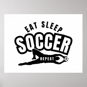 Póster comer dormir fútbol repetir