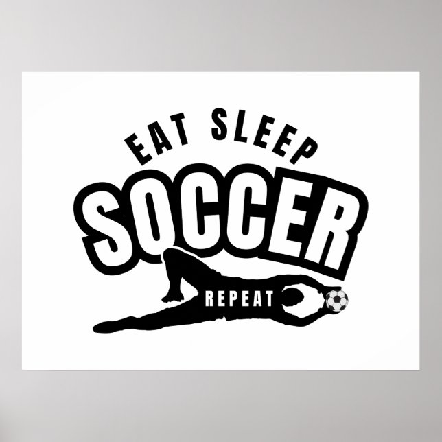 Póster comer dormir fútbol repetir  (Frente)