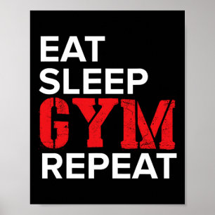 Póster Comer Dormir Gimnasio Repetir