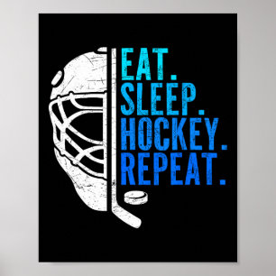 Póster Comer Dormir Hockey Repetir Chicos Divertidos Juga