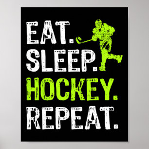 Póster Comer Dormir Hockey Repetir Jugador de Hockey Dive